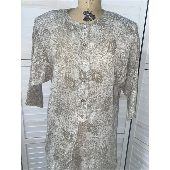 Vintage 80s Miss Oops California 2 Piece Dress Set Skirt Blouse Floral USA Med - Picture 2 of 10